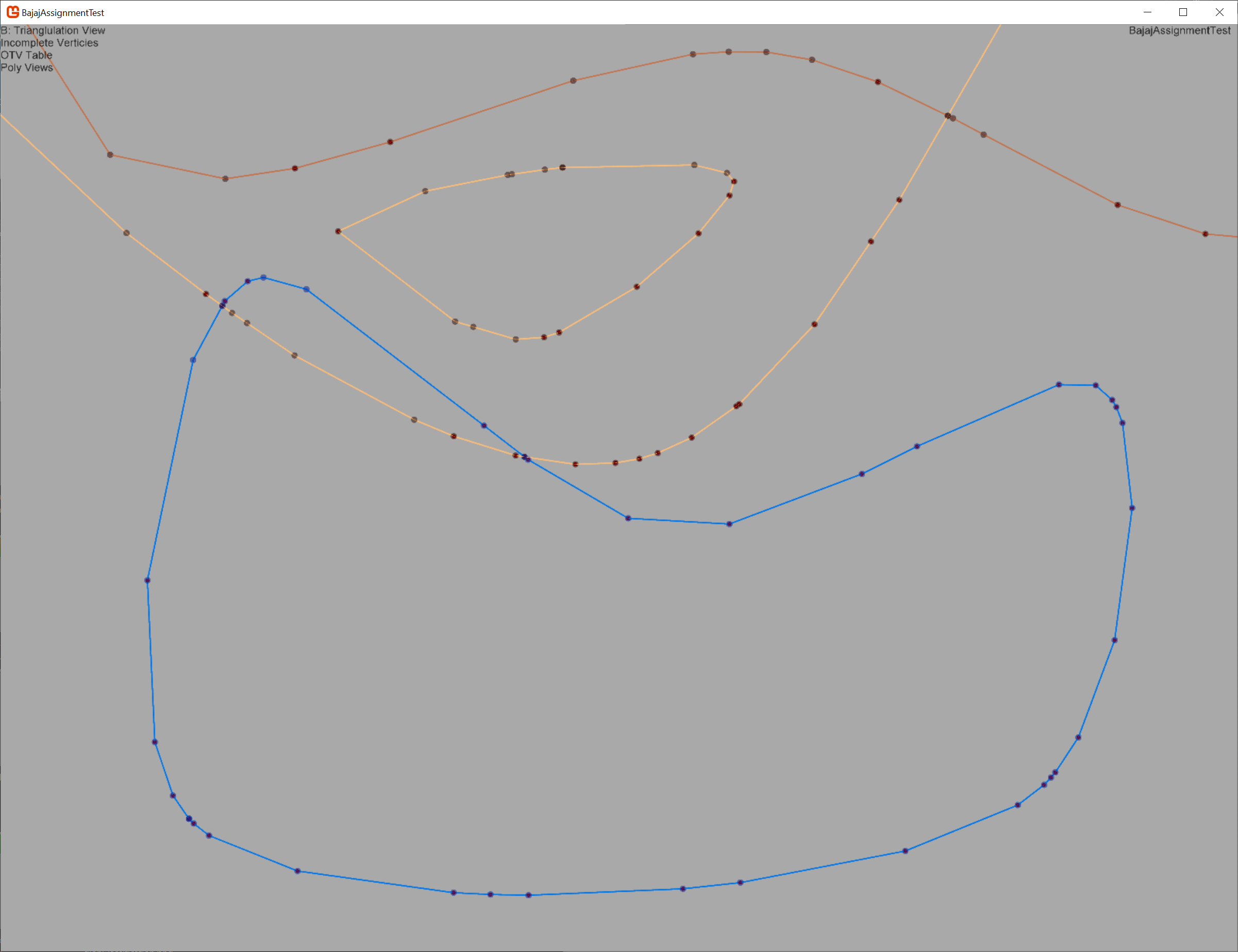 Contours of initial shapes.  Each edge color represents a different shape